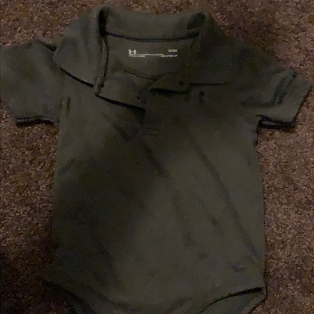 Under Armour 6-9 month collared gray onesie